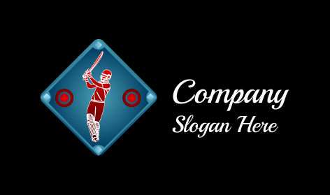 Maroon Cricket Player Logo