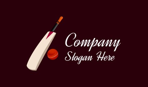 Minimalist Cricket Equipment Logo