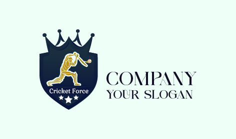 Powerful Cricket Player Logo
