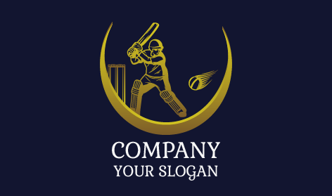Speedily Hitting Ball Cricket Logo