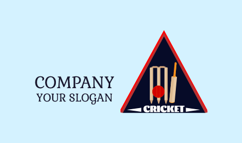 Triangular Cricket Design Logo
