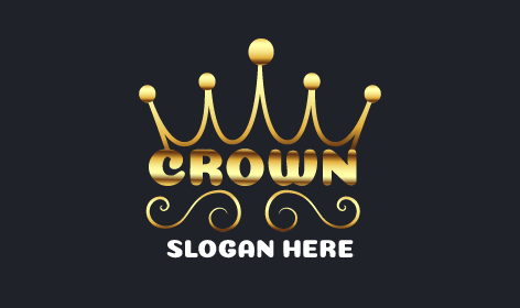 Stylish Crown Text Logo
