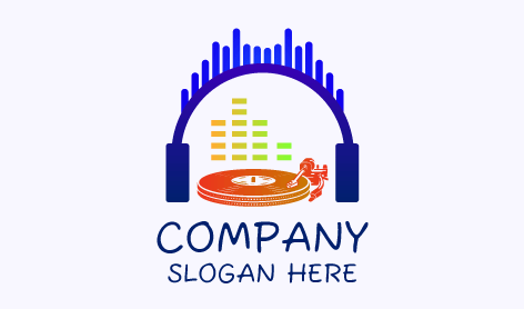 Blue Headphone DJ Logo