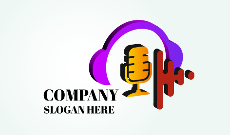 Orange Microphone DJ Logo