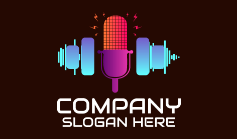 Purple Microphone DJ Logo