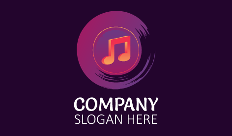 Purple Vinyl Record DJ Logo