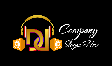 Trendy DJ Design Logo