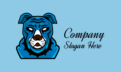 Blue Costume Mask Dog Logo