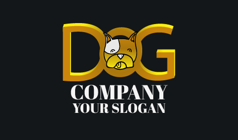 Bright Yellow Dog Typography Logo