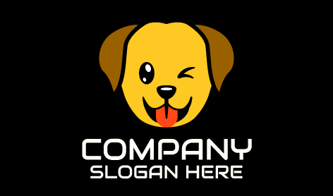 Cheerful Winking Dog Logo