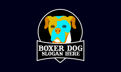 Fearless Boxer Dog Logo