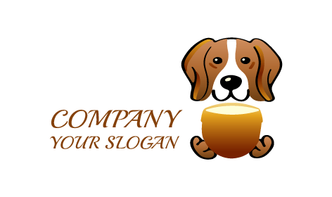 Graceful Black Outlined Dog Logo