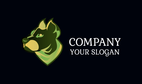 Greenish Goofy Dog Logo