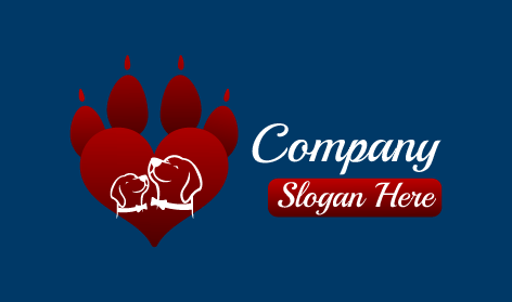 Heart Paw Dog Logo