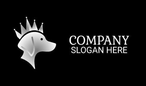 Metallic Silver Dog Logo