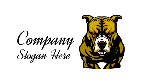 Muscular Aggressive Dog Logo