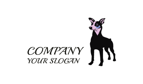 Obedient Dog Animal Logo