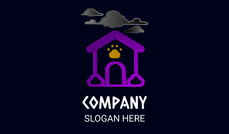 Purple Kennel Dog Logo