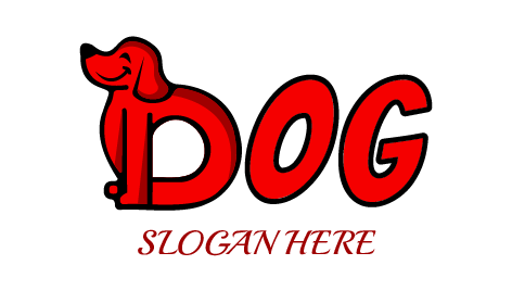Red Smiley Dog Logo