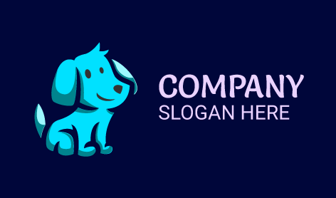 Smiley Blue Dog Logo