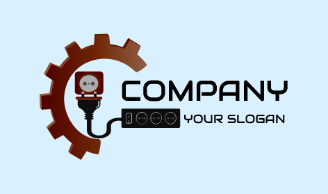 Black Switchboard Electrician Logo