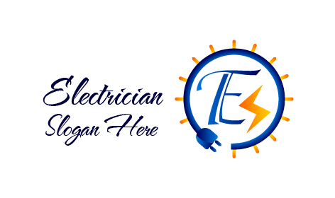 Blue Electrician Wordmark Logo
