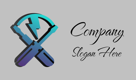 Blue Screwdrivers Electrician Logo