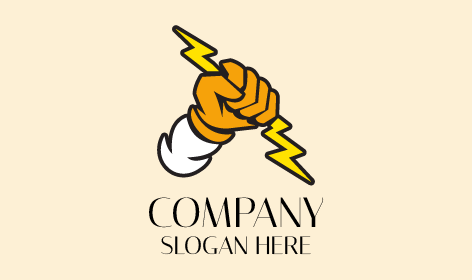 Electrician Powerful Fist Logo