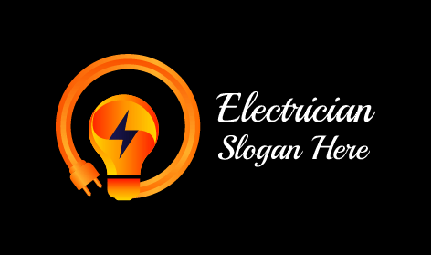 Glossy Orange Cable Electrician Logo