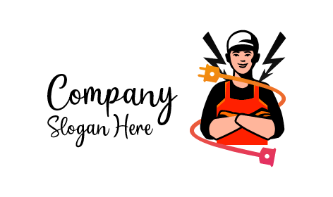 Strongly Committed Electrician Logo