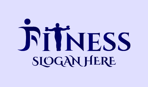 Blue Fitness Typography Logo