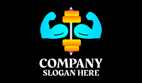 Fitness Muscular Silhouette Logo