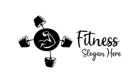Muscles Silhouette Fitness Logo
