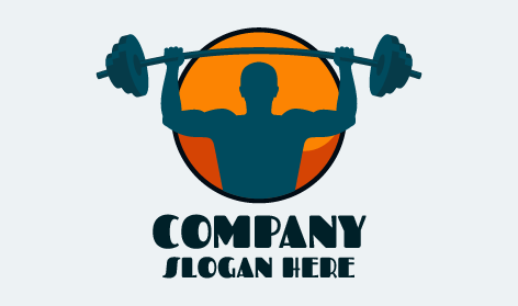 Muscular Man Fitness Logo