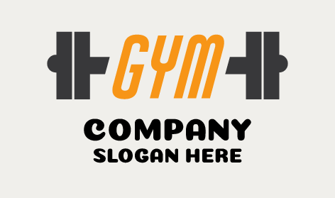 Orange Gym Text Fitness Logo