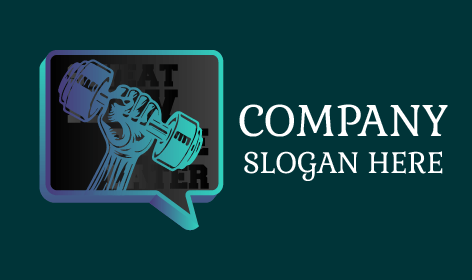 Vibrant Blue Dumbbell Logo