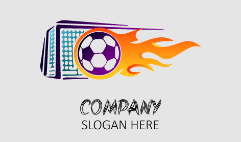 Blazing Goal Post Football Logo