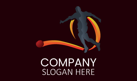 Gray Silhouette Football Logo