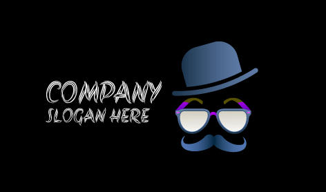 Face Mascot Glasses Logo