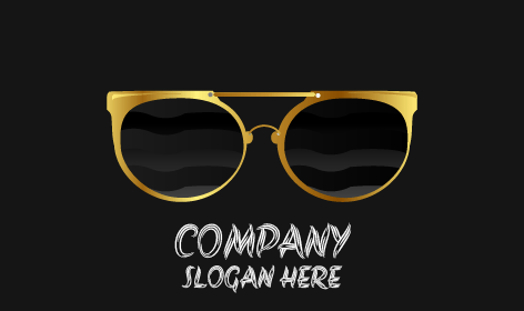Graceful Golden Glasses Logo