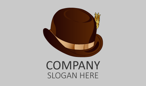 Stylish Brown Hat Logo