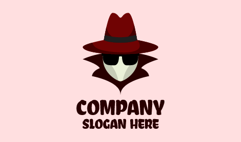 White Face Mask Hat Logo