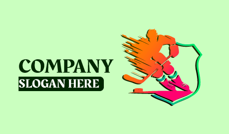 Energetic Hockey Sportsperson Logo