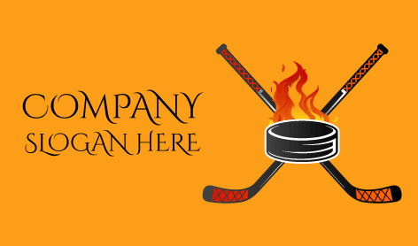 Fiery Hockey Puck Logo
