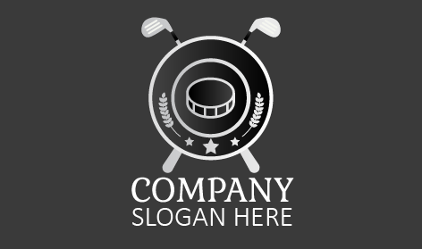 Gray Wreath Hockey Logo