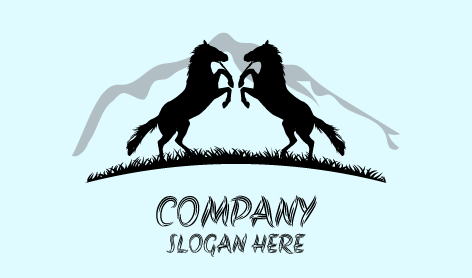 Black Twin Horse Logo