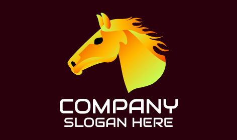 Orange Gradient Horse Logo