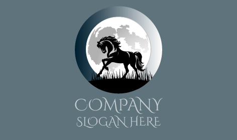 Scrawny Black Cat Moon Logo