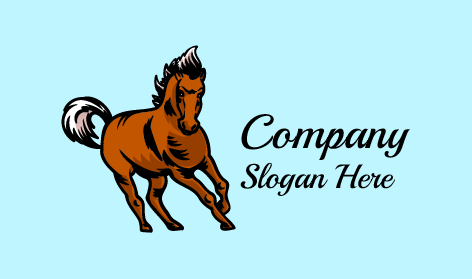 Running Brown Horse Logo