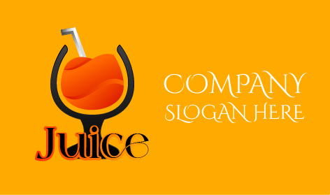Stylish Glass Juice Logo